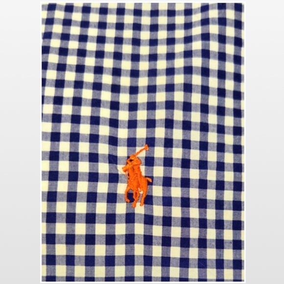 Ralph Lauren Shirt Mens Large Blue Label Button Down Blue White Checkered Long - Picture 6 of 16